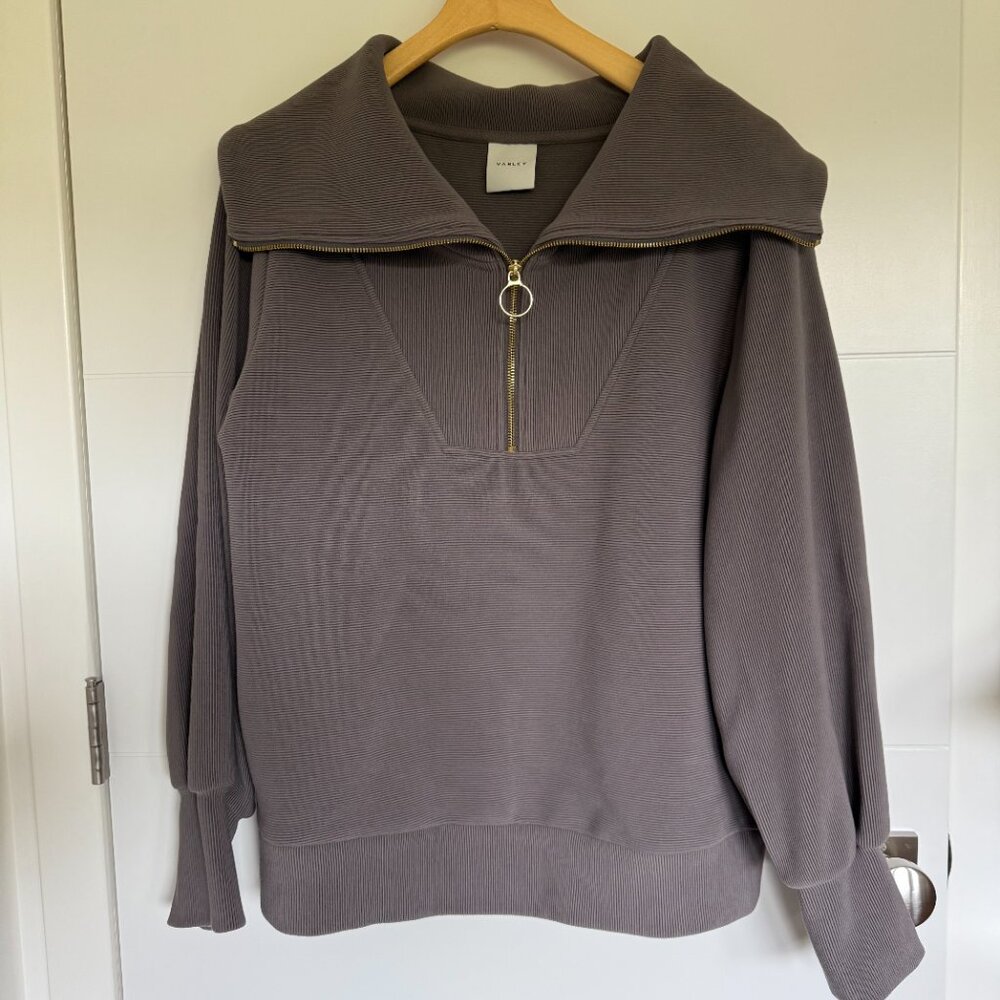 Varley Vine Ottoman Half Zip Pullover / Deep Charcoal / Size Medium